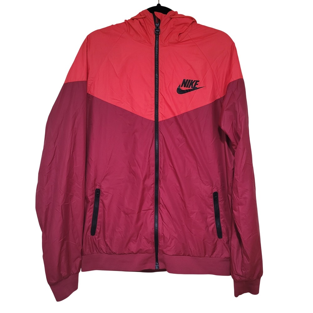 Nike Windrunner colorblock Windbreaker Red Burgundy Mens Large gorpcore jacket